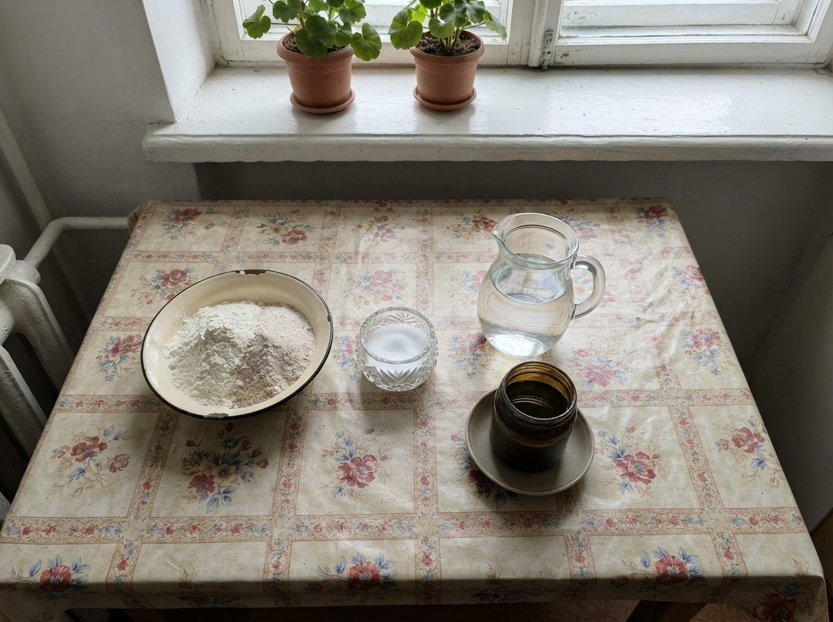 The ingredients for Kümöch, measured out on the counter