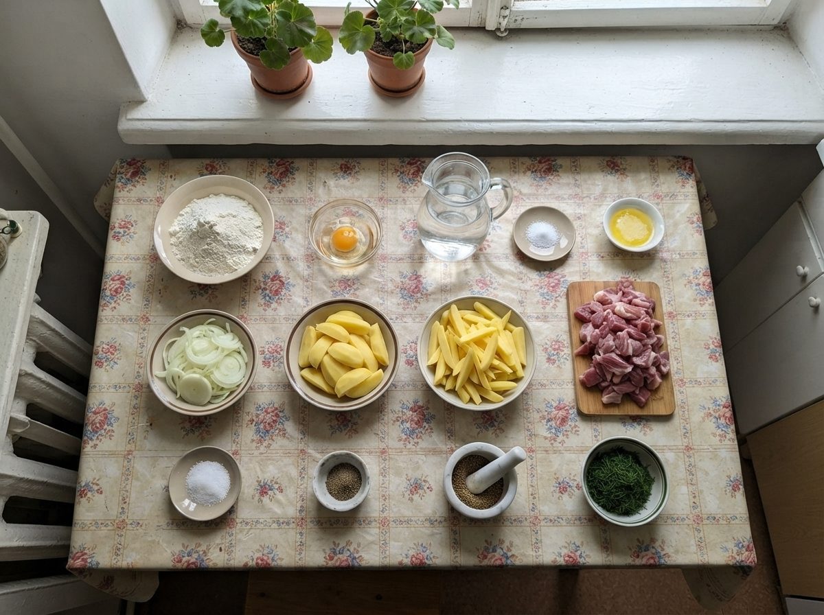 The ingredients for Oromo, measured out on the counter
