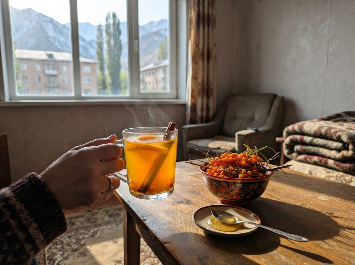 Sea-buckthorn tea, homemade